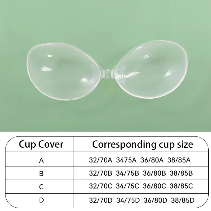 New Transparent Self-Adhesive Silicone Chest Stickers Invisible Push Up Sexy Strapless Bras for Women Sticky Wedding Bikini Bra