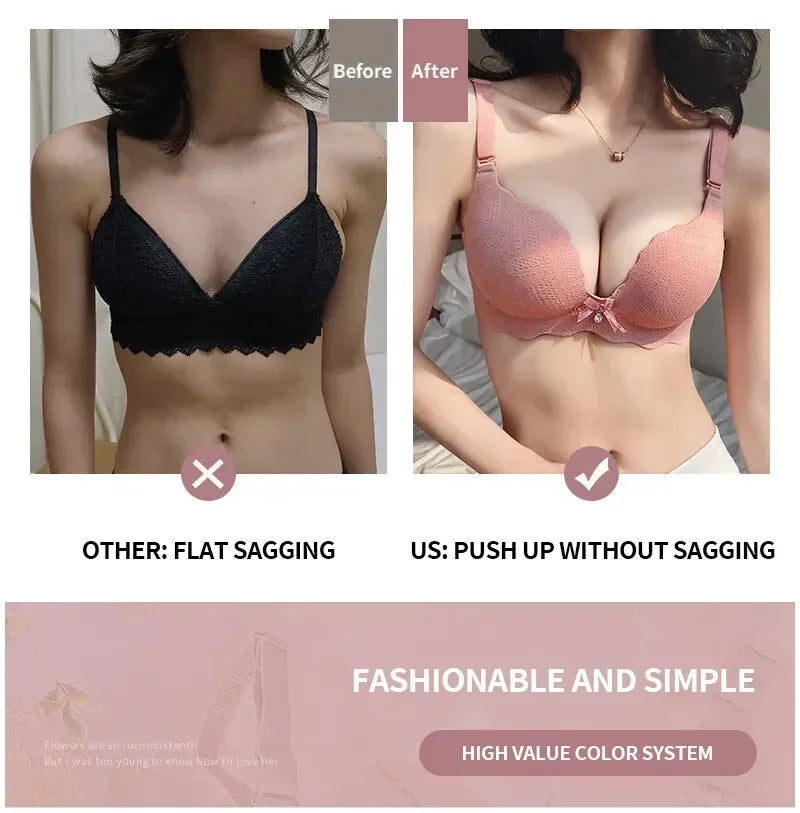 Seamless Push Up Women Bra Comfortable Adjustable Lingerie Wireless Sexy Bras 3/4 Cup Bralette Girl Brassiere Femenina