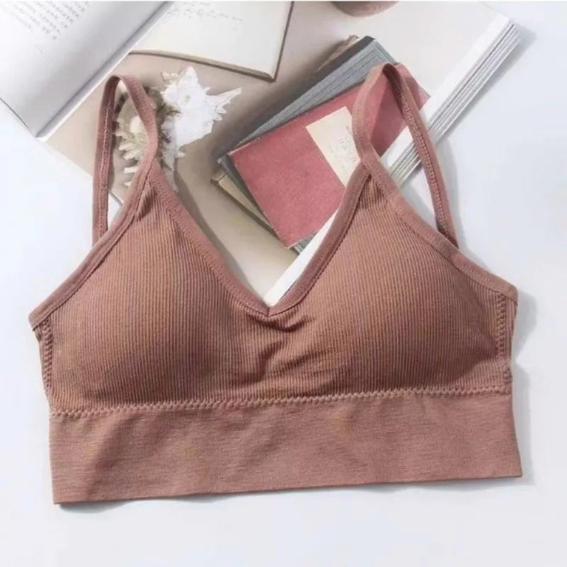 Sexy Sports Bra for Woman Solid Seamless Wireless Cami Bra Bralette Tops U Beautiful Back Comfortable Lingerie Bra