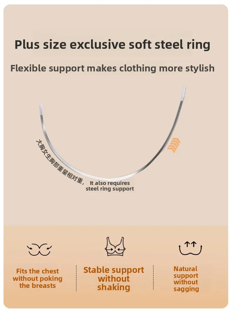 Plus Size Minimizer Bra Full Coverage Lift Support for Large Bust Wirefree Comfort Breathable Mesh Anti-Sagging E F G H I Cup
