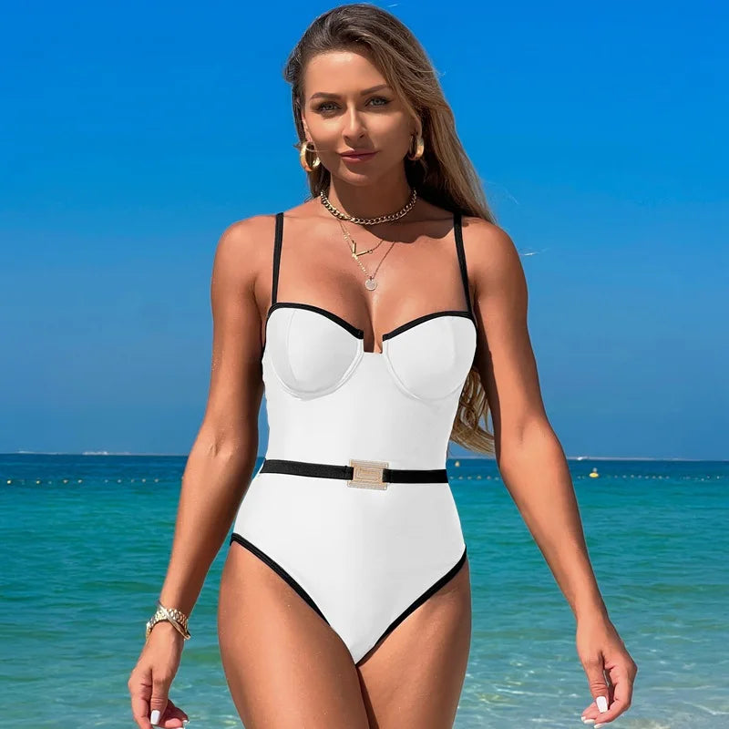 Single Piece Ins Style Tight Fitting One-piece Swimsuit for Women on Vacation Covering Flesh and Slimming Down