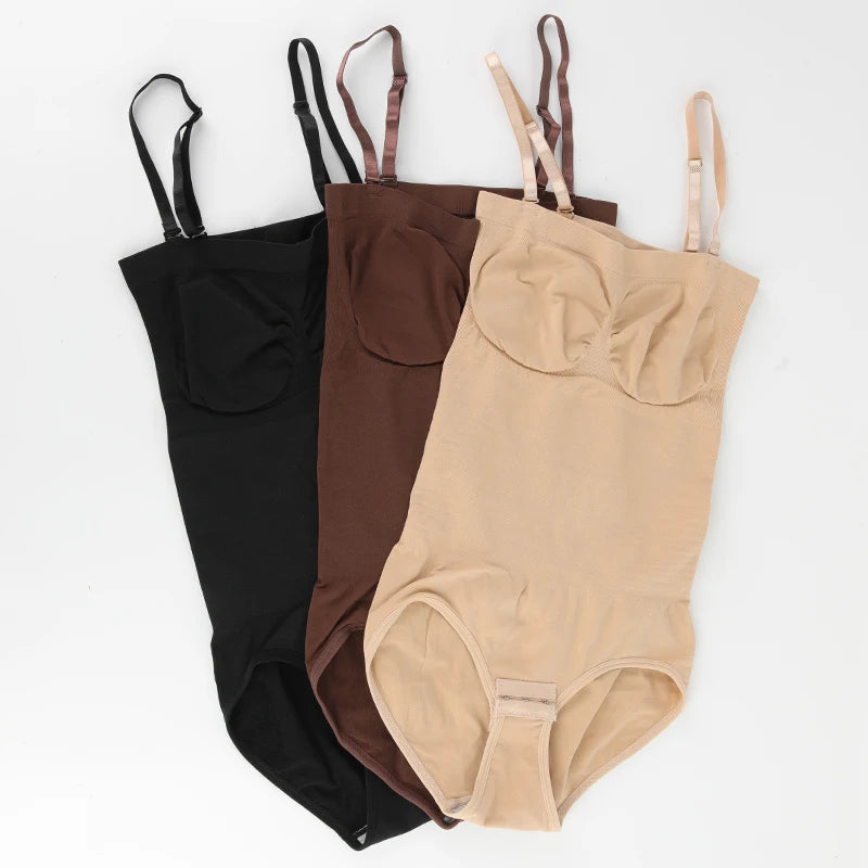 Strapless Shapewear Bodysuit Off the Shoulder Seamless Tummy Control Body Shaper Removable Shoulder Strap Sexy Leotard