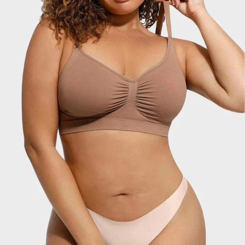 Adjustable Shoulder Straps Breasts Bra Seamless Bras Full Coverage Wireless Push Up Bra For Women Comfort Sculpting Bralettes