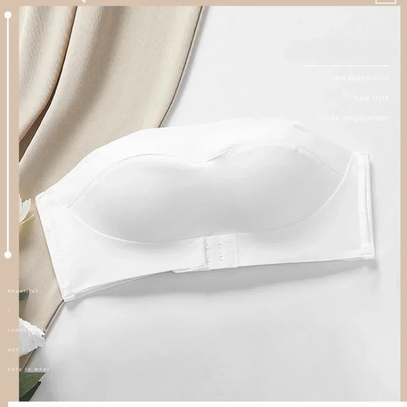 Strapless Women's Underwear Non-slip Gathered Small Chest Tube Top Beautiful Back Invisible Anti-light Wedding Women's Bra