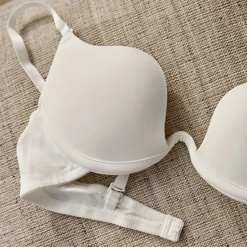 Push Up Bra Backless Women Bras Low Cut Sexy Plunge Brassiere Open Back Wedding Underwear Invisible Seamless Deep U Lingerie