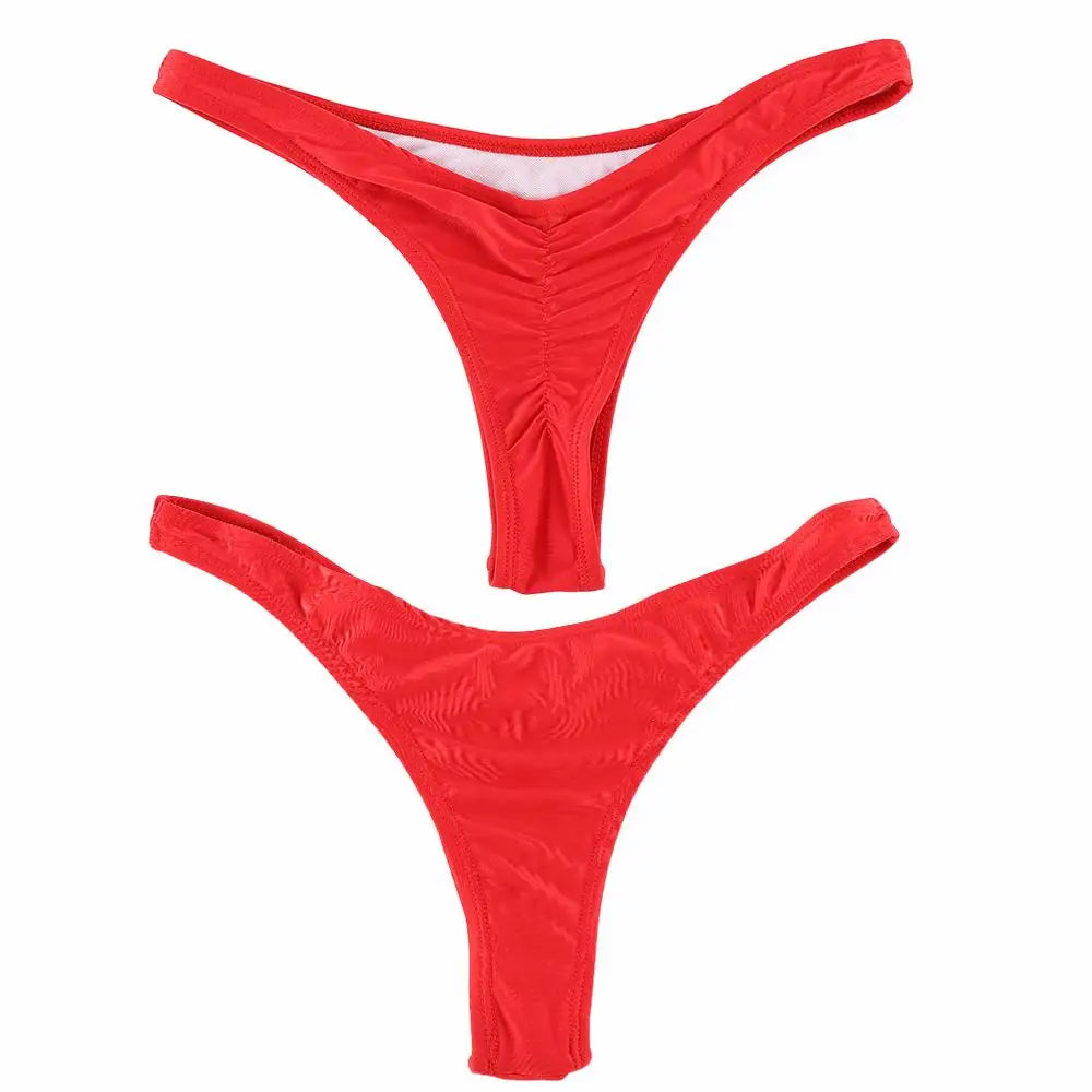 Swimwear Women Briefs Bikini Bottom Side Ties Brazilian Thong Swimsuit Classic Cut Bottoms Biquini Swim Short Ladies Swimsuit