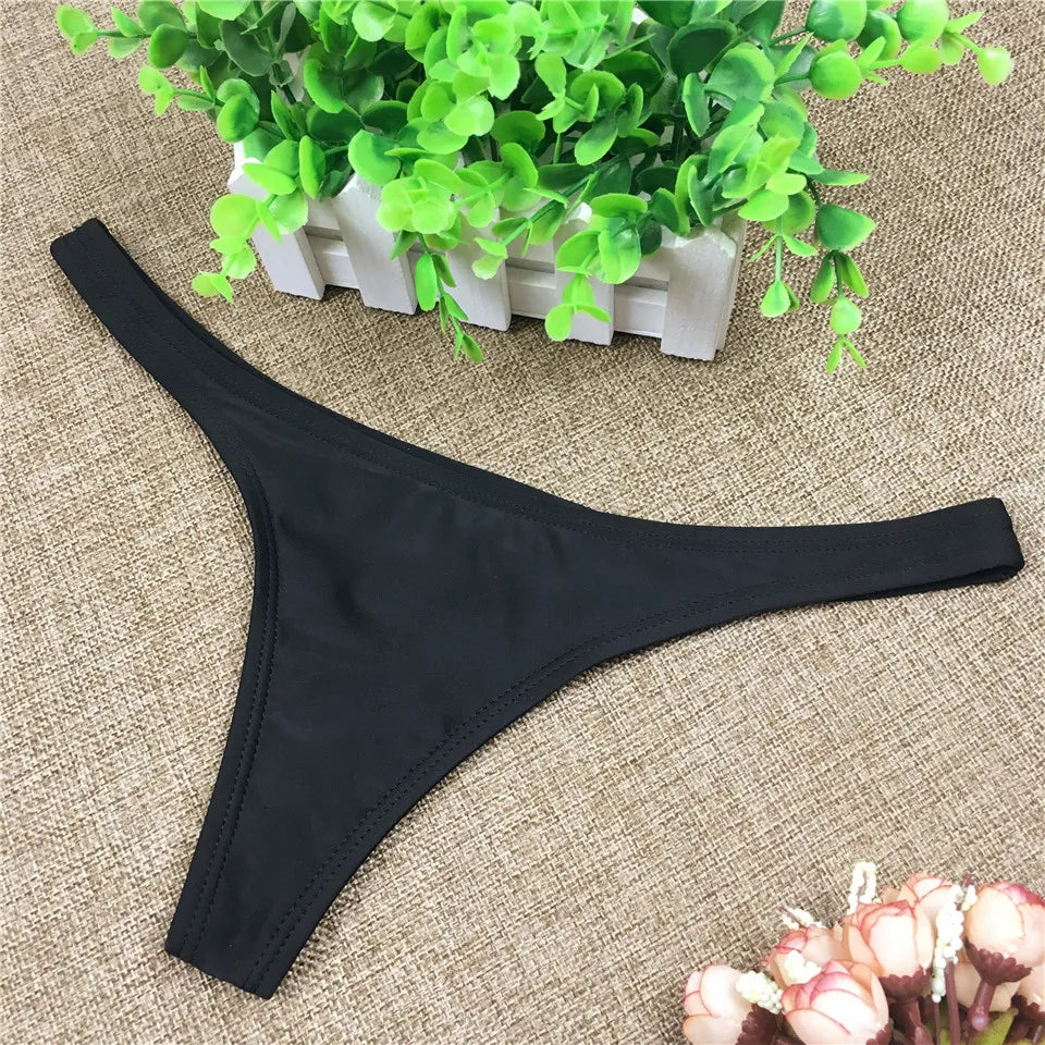 Woman Bikini Thong Bottoms Brazilian T-Back Swimwear Swim Shorts Beach Pants Swimsuit Classic Hipster Briefs Thong Underwear