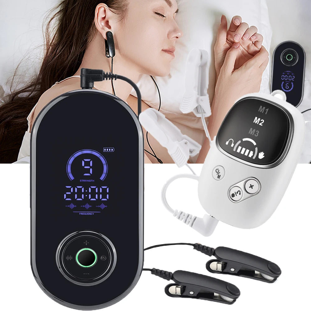 Smart CES Sleep Aid Ear Clip Relaxation Device USB Rechargeable Sleep Helper for Adults Improve Sleep Comfort
