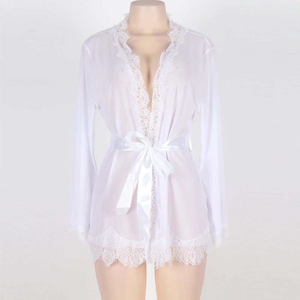 Sexy Lingerie Woman Erotic Pajamas Lace Lingerie Sex Clothes Babydoll Erotic Transparent Dress Black Sexy Lingerie Hot Dress