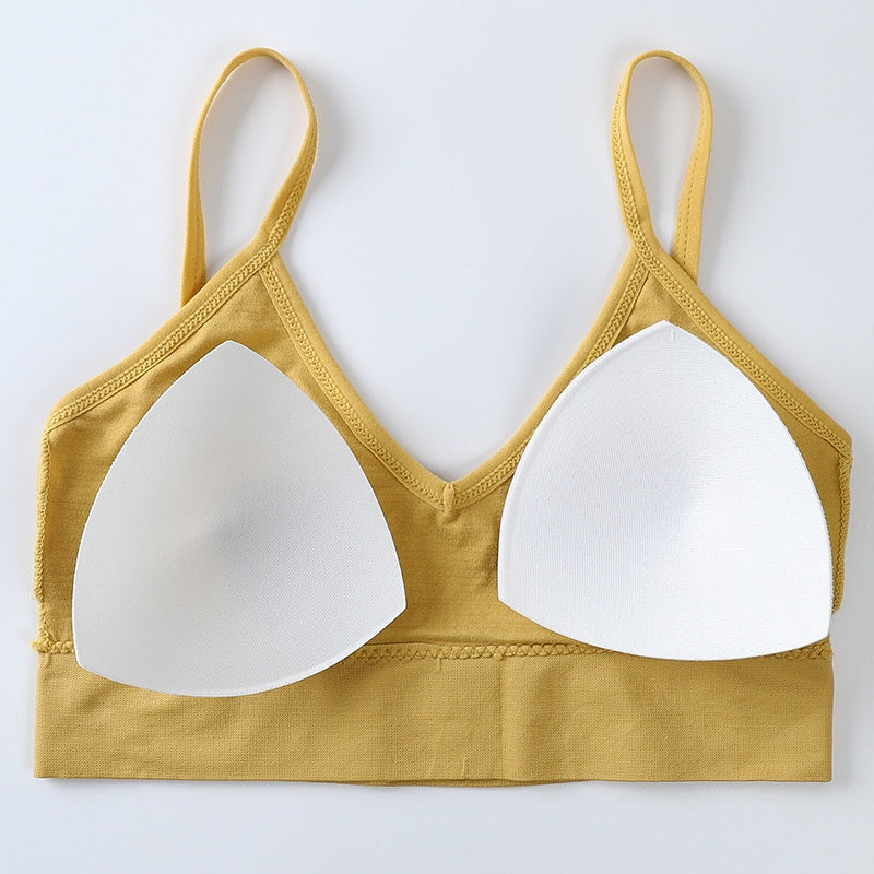 4 Pcs Women's Comfortable Wire-Free Bras Comfortable Seamless Wireless Stretch Sports Bra Yoga Bras with Removable Bra Pads